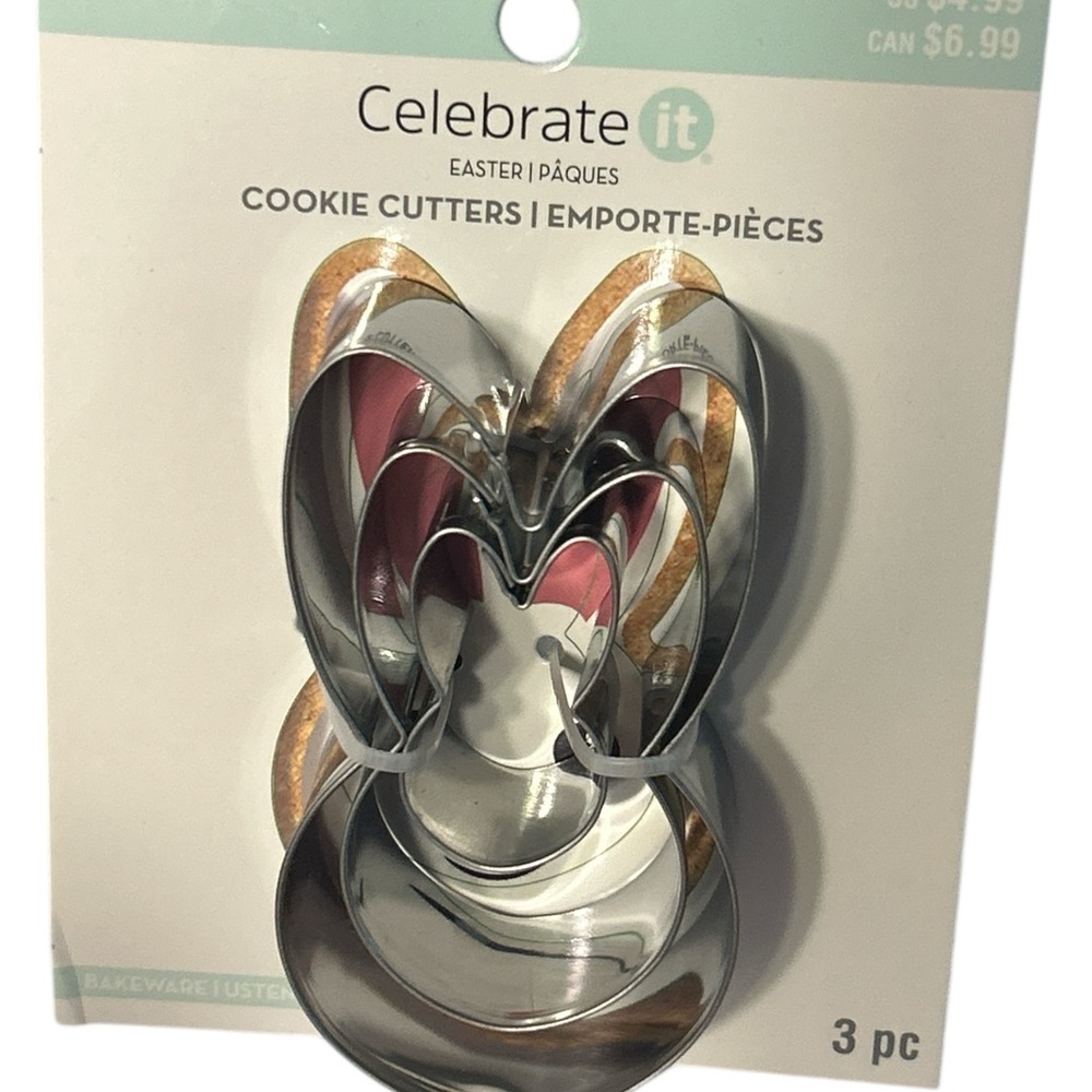 Easter Bunny Ears - Celebrate It Silver Cookie Cutters 3 piece Set